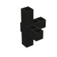 L TYPE 4 WAY CONNECTOR 20x20 / BLACK